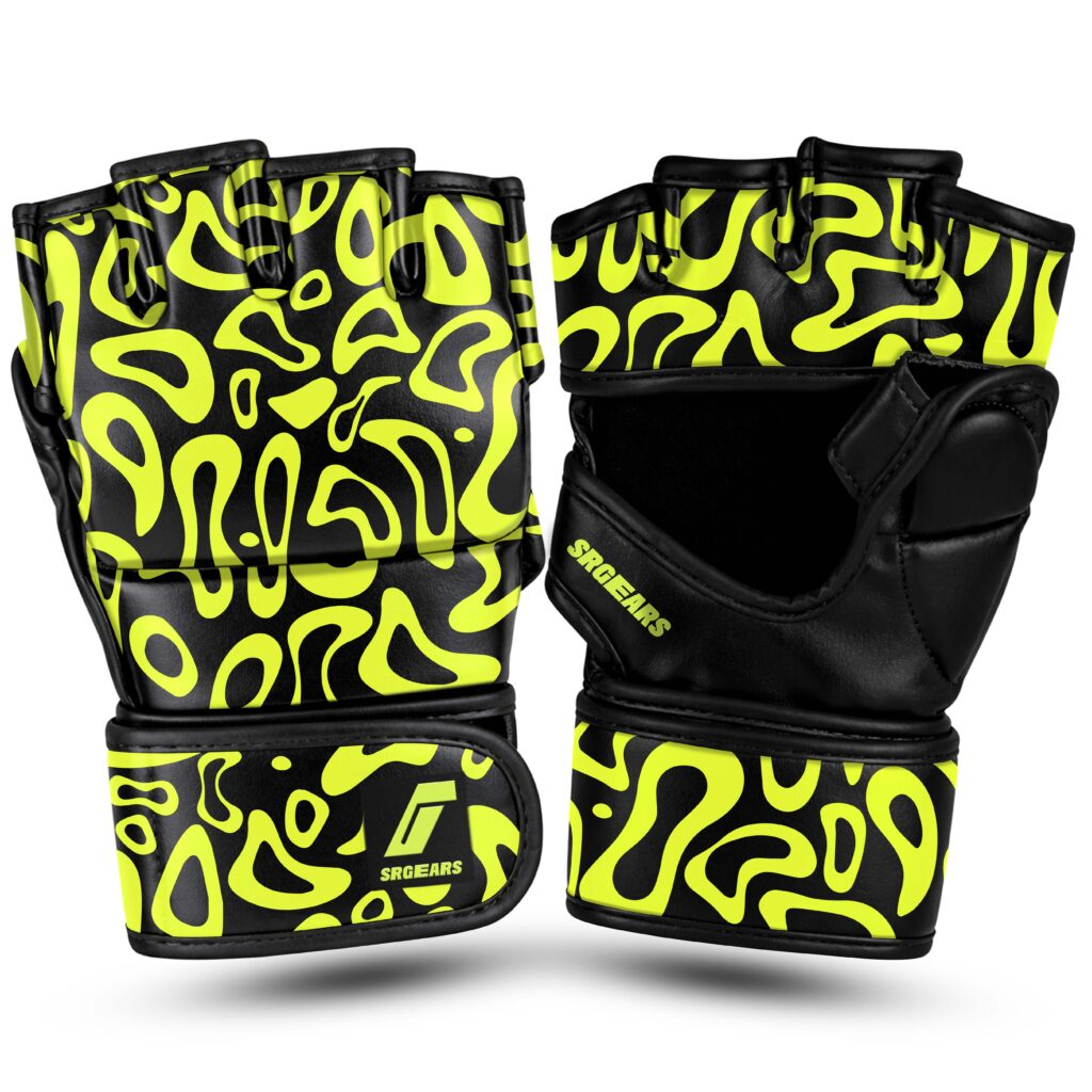 Chaotic Pattern PU Leather MMA Fight Gloves