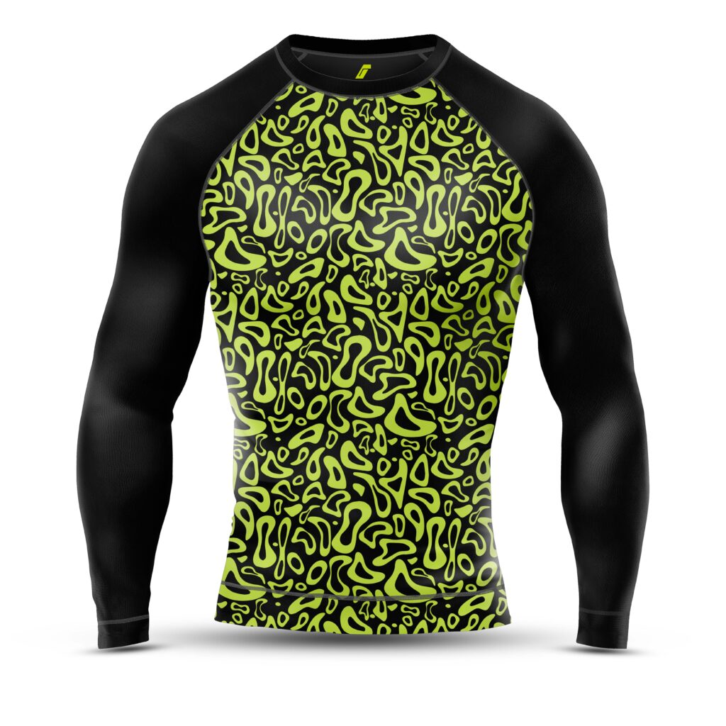 Chaotic Pattern Snug Fit Rash Guard