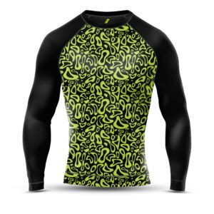 Chaotic Pattern Snug Fit Rash Guard